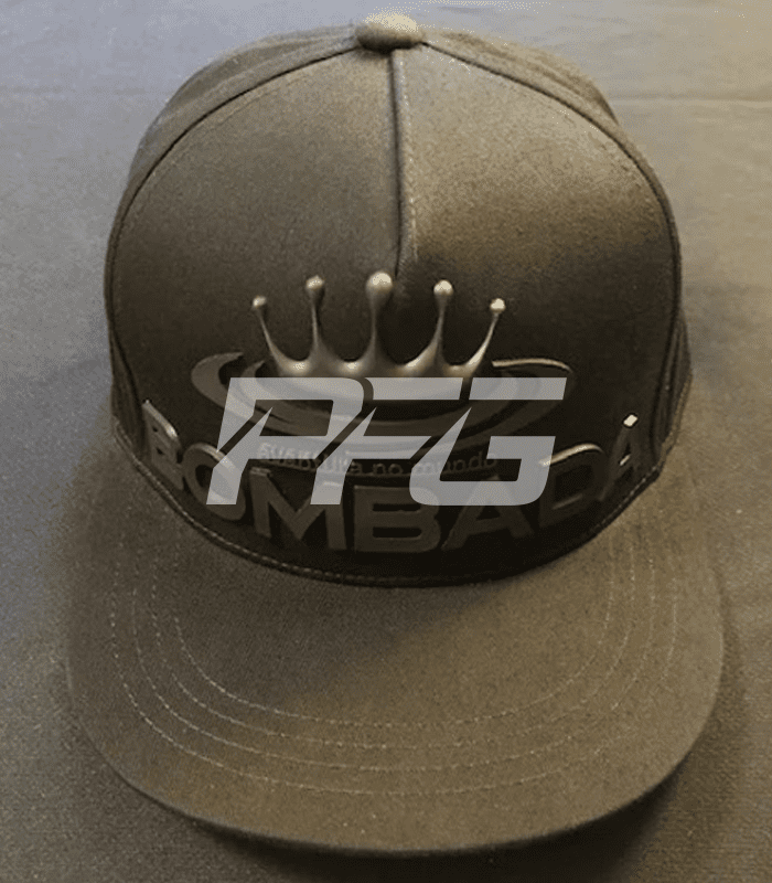 BOMBADA Limited Black 3D Rubber Logo Big Flat Cap
